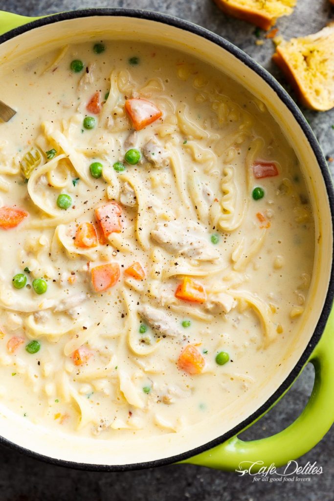 CREAMY CHICKEN NOODLE SOUP - Maria's Mixing Bowl