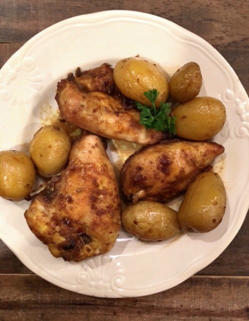 Roasted Seasoned Chicken Breast and New Potatoes - Maria's Mixing Bowl