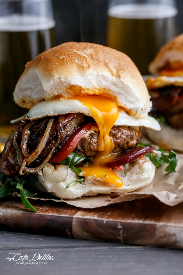 Drunken Aussie Beef Burger - Maria's Mixing Bowl