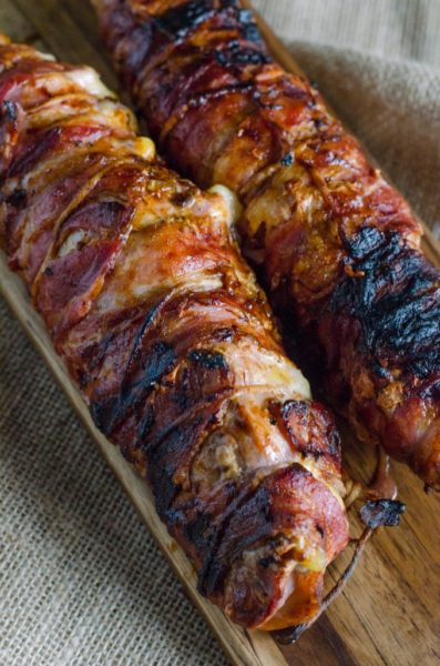 Bacon Wrapped Barbecue Pork Tenderloin - Maria's Mixing Bowl