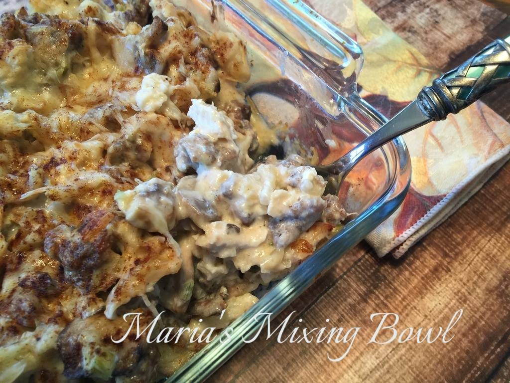 Low Carb Sausage Mushroom and Chicken Casserole