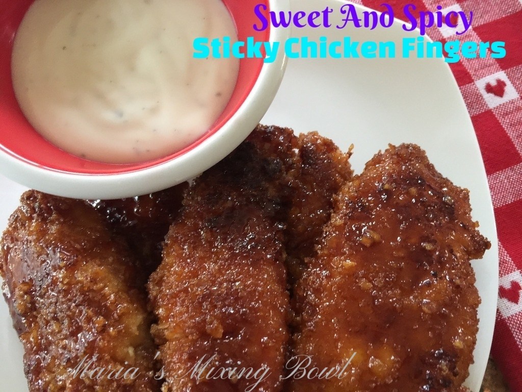 Sweet and Spicy Sticky Chicken Fingers
