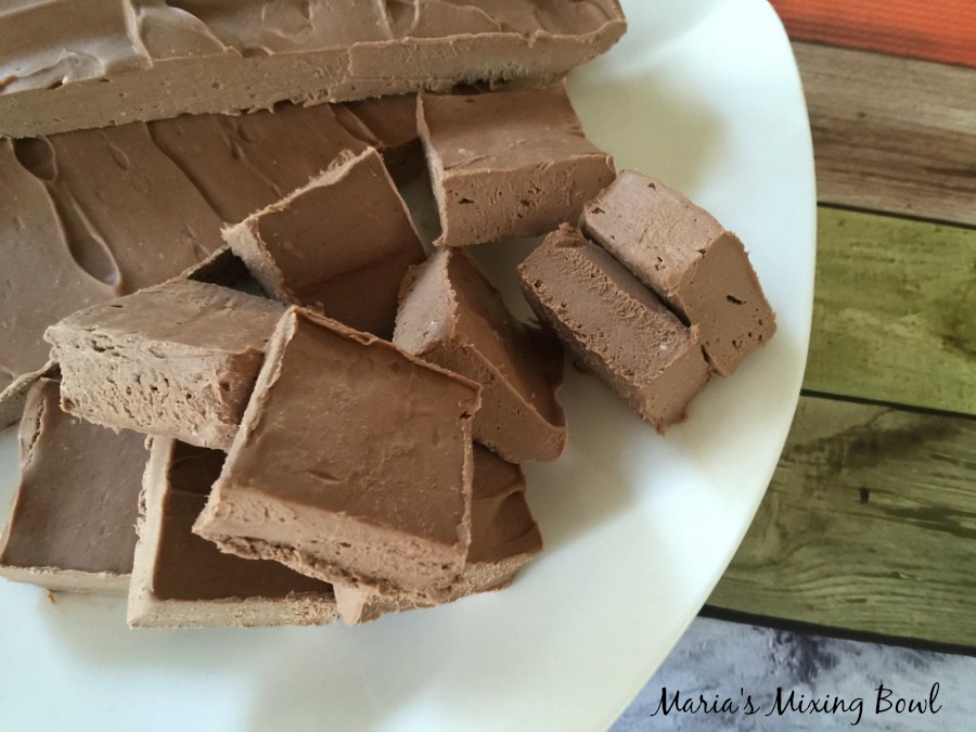 chocolate fudge cut into squares 