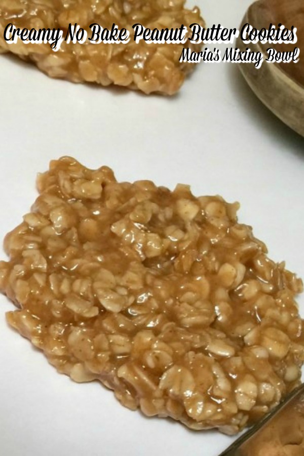 Creamy No Bake Peanut Butter Cookies