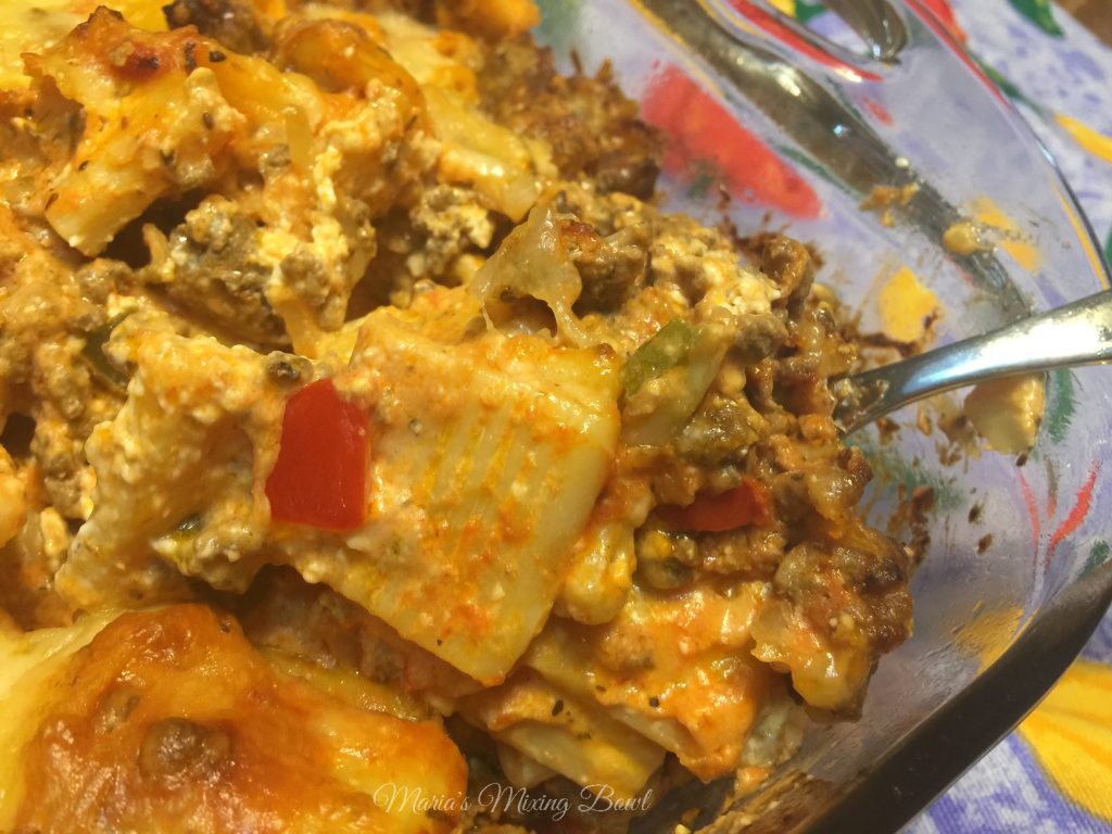 Cheesy Cream Cheese Hamburger Pasta Casserole Maria's Mixing Bowl