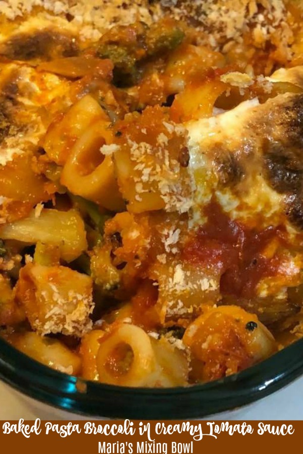Baked Pasta and Broccoli in Creamy Tomato Sauce