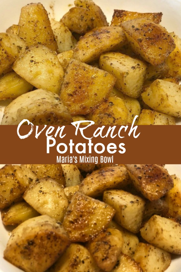 Oven Ranch Potatoes in a collage of images 