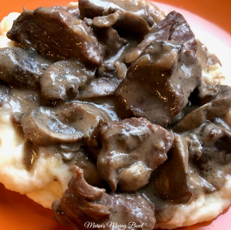 Slow Cooker Beef Tips With Mushroom - Maria's Mixing Bowl