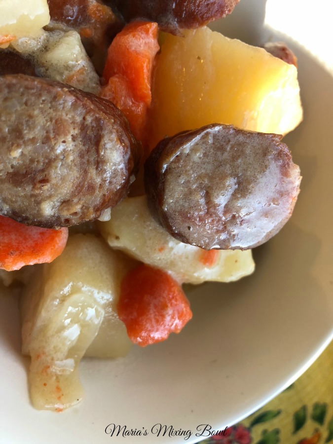 Slow Cooker Sausage Carrots and Potatoes Maria's Mixing Bowl