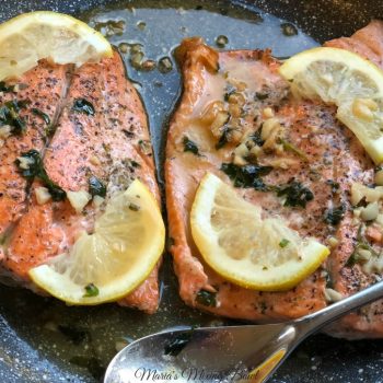 Trout with Garlic Lemon Butter Herb Sauce - Maria's Mixing Bowl