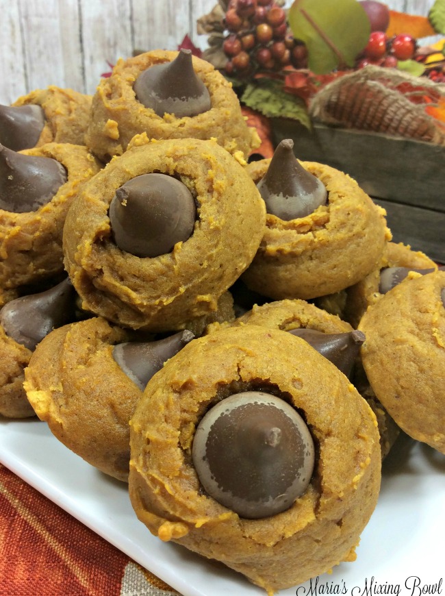 Chocolate Pumpkin Thumbprint Cookies