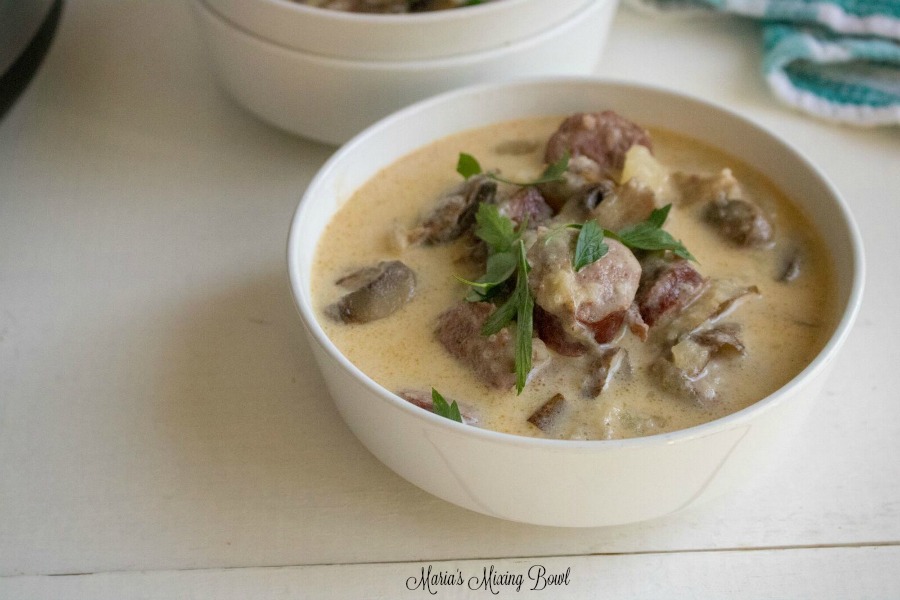 Instant Pot Kielbasa Mushroom and Potato Soup