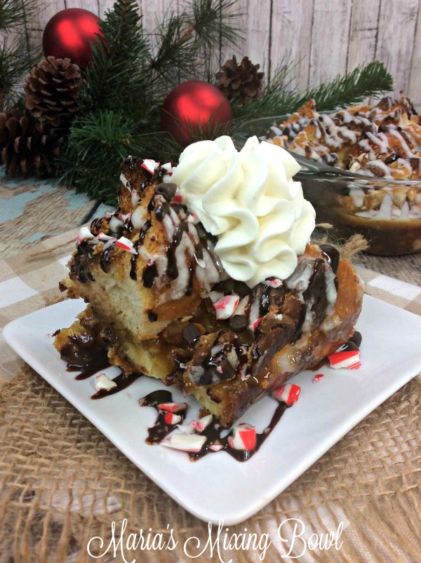 Chocolate Chip Candy Cane French Toast Casserole