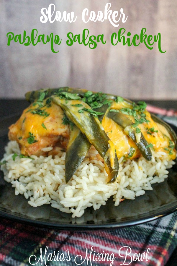 Slow Cooker Poblano Salsa Chicken