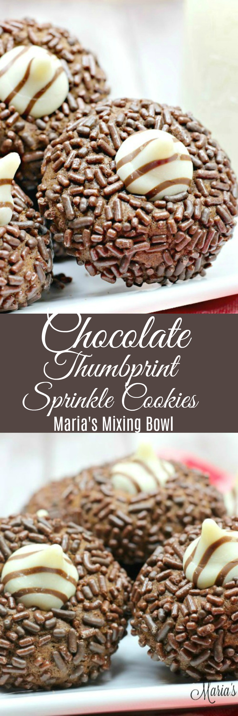 Chocolate Sprinkle Thumbprint Cookies