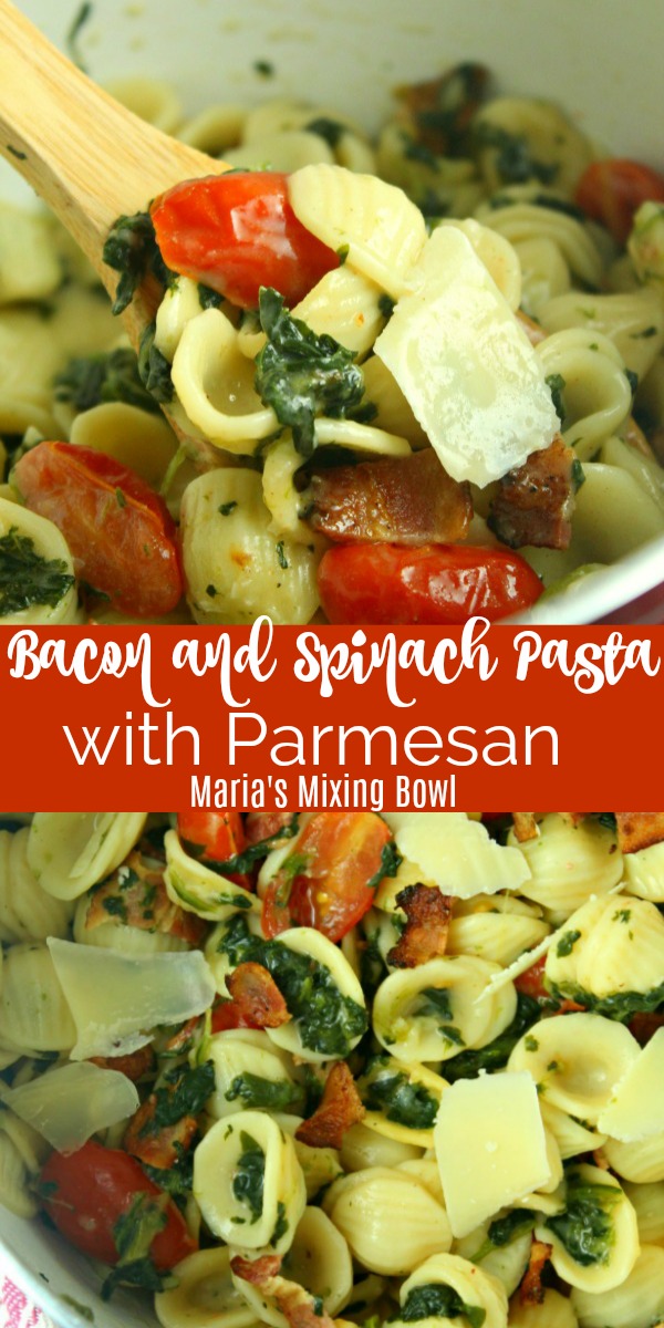 Bacon and Spinach Pasta with Parmesan