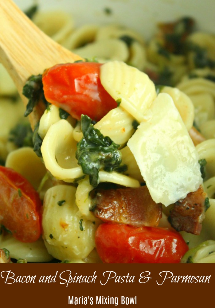 Bacon and Spinach Pasta with Parmesan