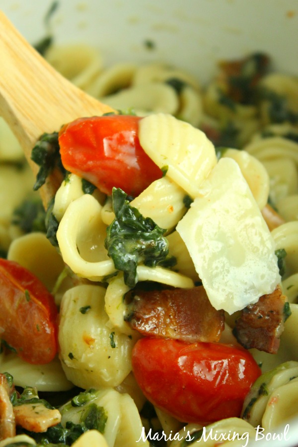 Bacon and Spinach Pasta with Parmesan Maria's Mixing Bowl