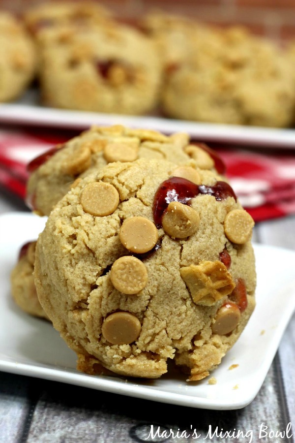 Peanut Butter and Jam Stuffed Cookies