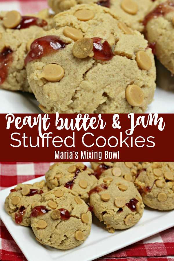 Peanut Butter and Jam Stuffed Cookies