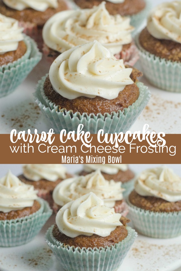 Carrot Cake Cupcakes with Cream Cheese Frosting