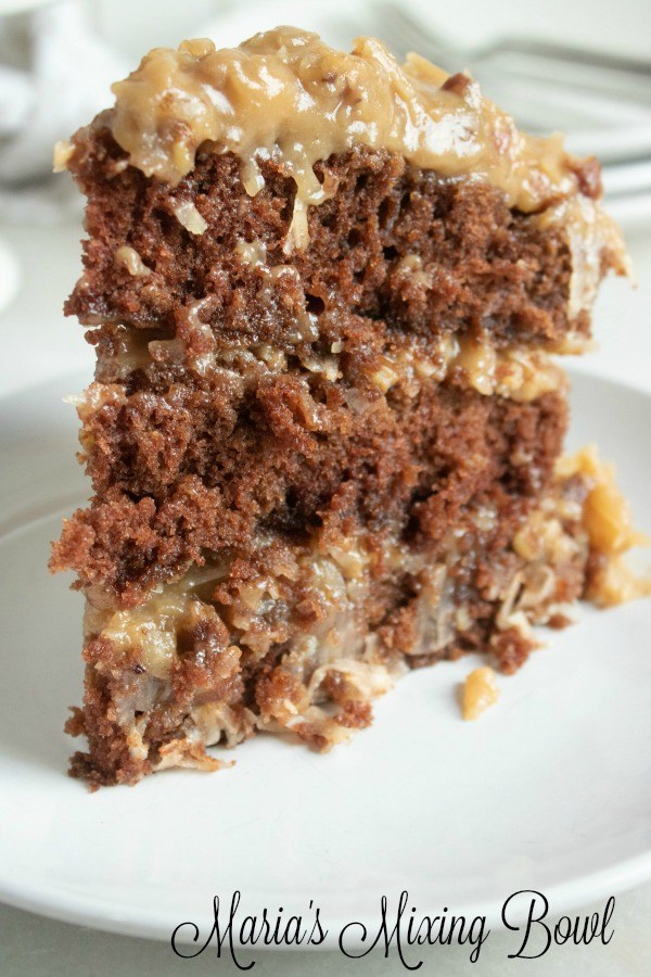 large layered cake slice on a plate 