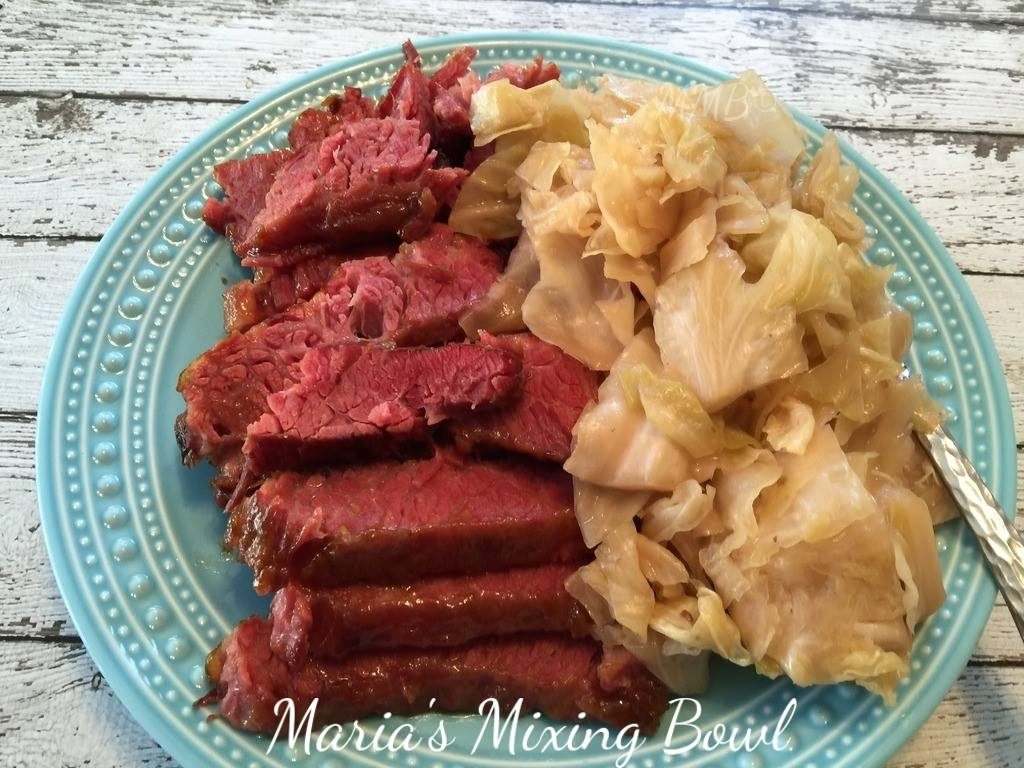 Glazed Crock Pot Corned Beef and Cabbage