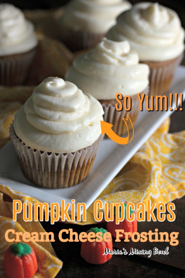 Pumpkin Cupcakes with Cream Cheese Frosting