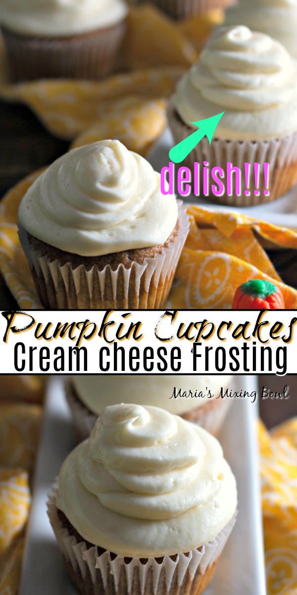 Pumpkin Cupcakes with Cream Cheese Fristing