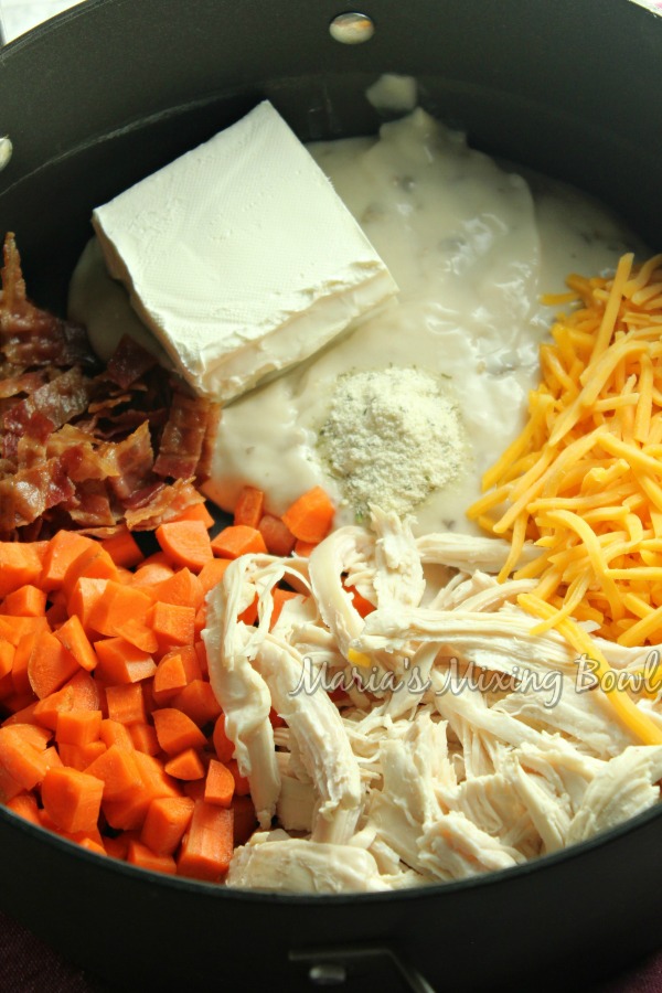 soup ingredients in slow cooker