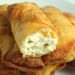 creamy crab rangoon egg rolls