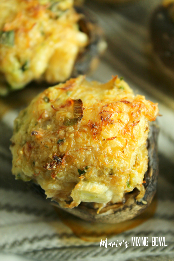 filled mushroom caps with crab meat stuffing