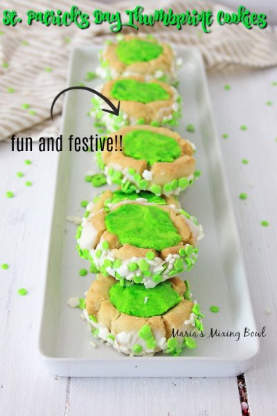 St. Patrick's Day Thumbprint Cookies