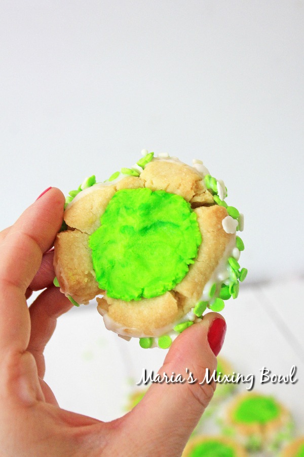 St. Patrick's Day Thumbprint Cookies