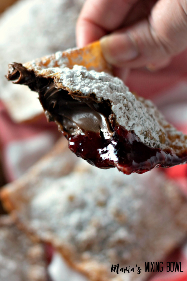 fried nutella filling dessert with a