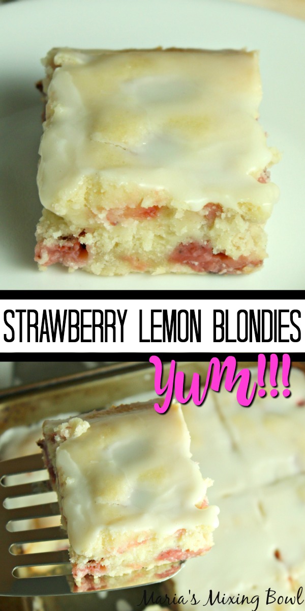 Strawberry Lemon Blondies