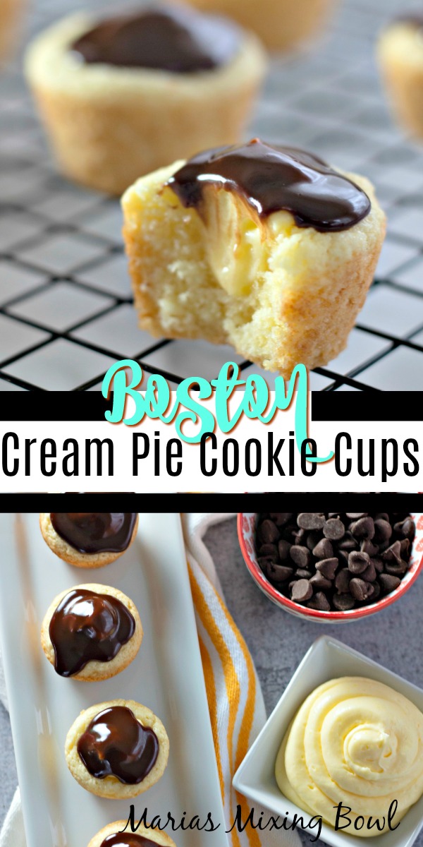 Boston Cream Pie Cookie Cups