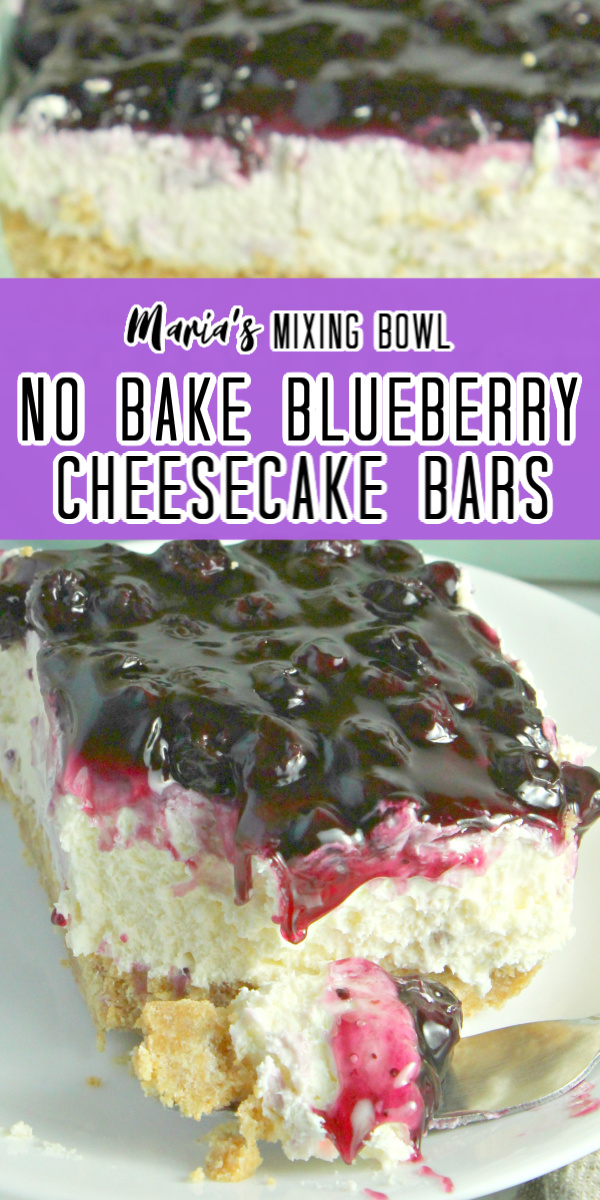 Creamy No Bake Blueberry Cheesecake Bars