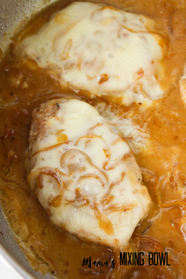 French Onion Pork Chops is a one pan meal! 