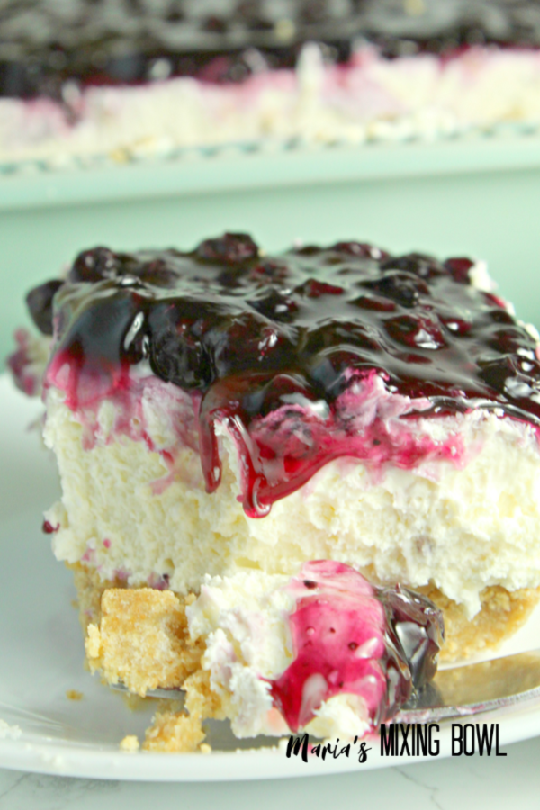 Thick and creamy No Bake Blueberry Cheesecake Bars