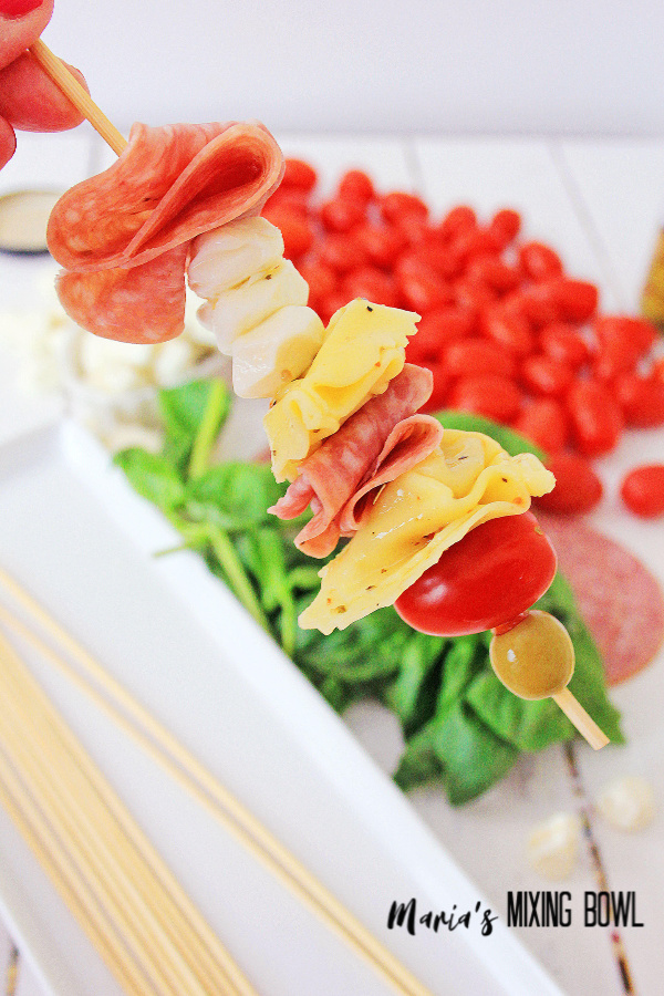 Antipasto Skewers simple Antipasto Skewers are made in minutes!