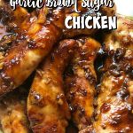 Barbecue Garlic Brown Sugar Chicken Glazed Chicken on a white plate