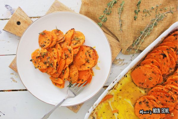 Roasted Garlic Parmesan Sweet Potatoes - Maria's Mixing Bowl Roasted ...