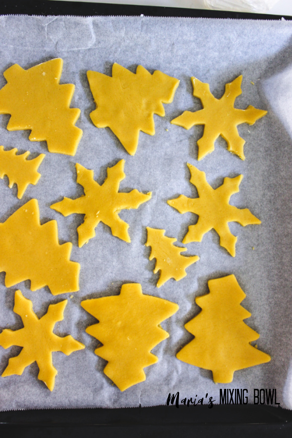 cookie cut outs waiting to be bakes