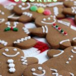 cookies with decorations on a white table cloth