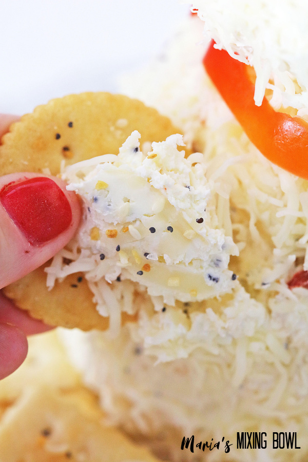 cheese spread on crackers