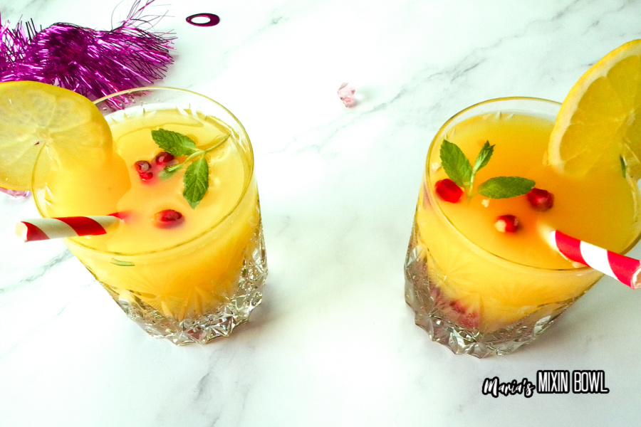 drinks for the holiday on white marble