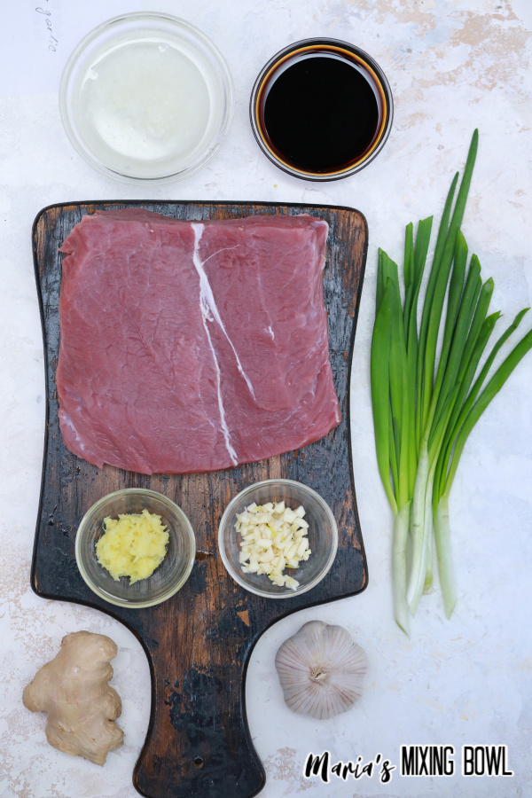 ingredients for Mongolian beef