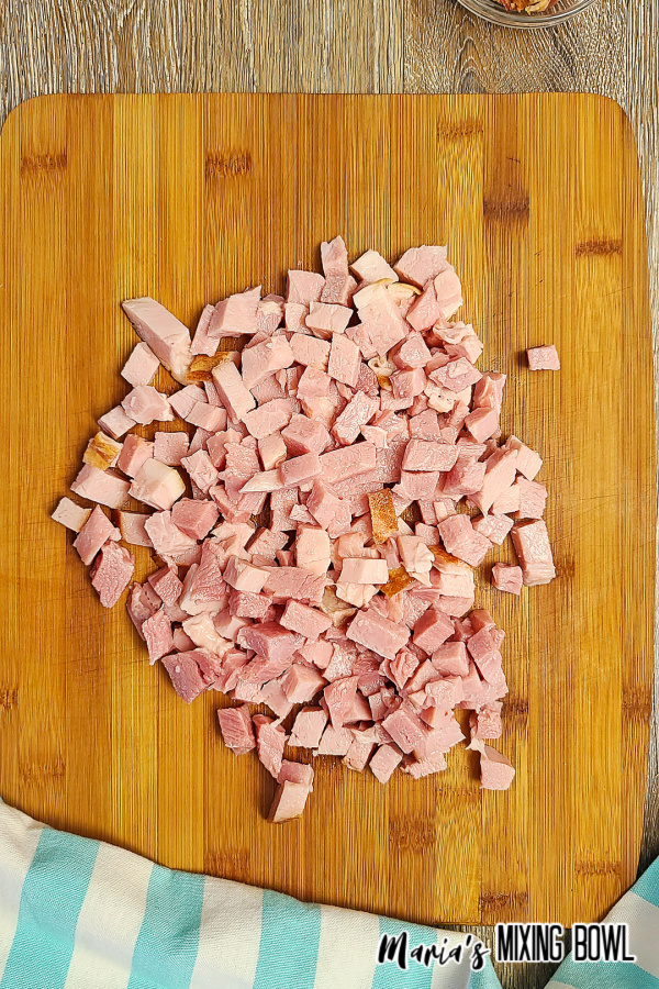 ham on a wood board