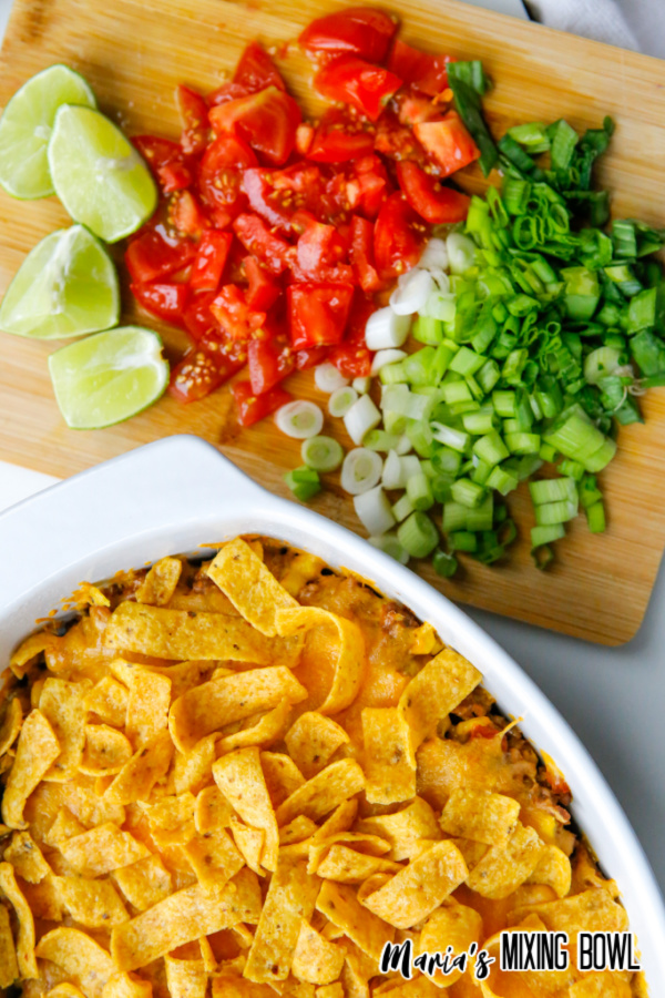 frito pie with tomato lime and scallions